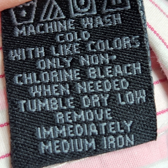 City Elements by Lee Pink & White Diagonal Striped Button Down Top Plus Size 1X - Picture 8 of 9